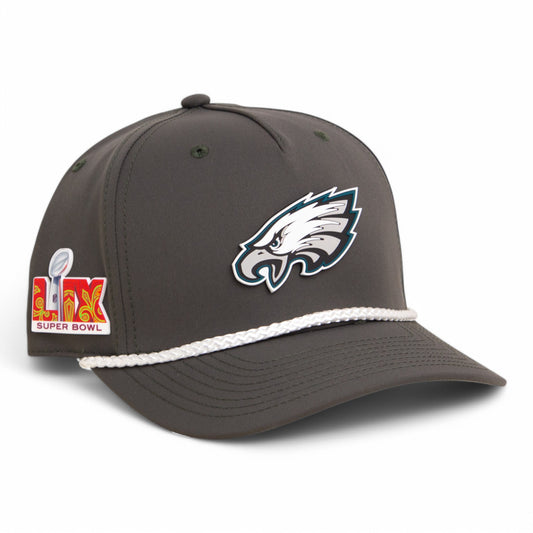 Philadelphia Eagles Super Bowl LIX 3D Snapback Rope Hat- Olive/ White