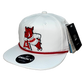 Arkansas Razorbacks- Leaning A 3D Classic Rope Hat- White/ Red - Ten Gallon Hat Co.