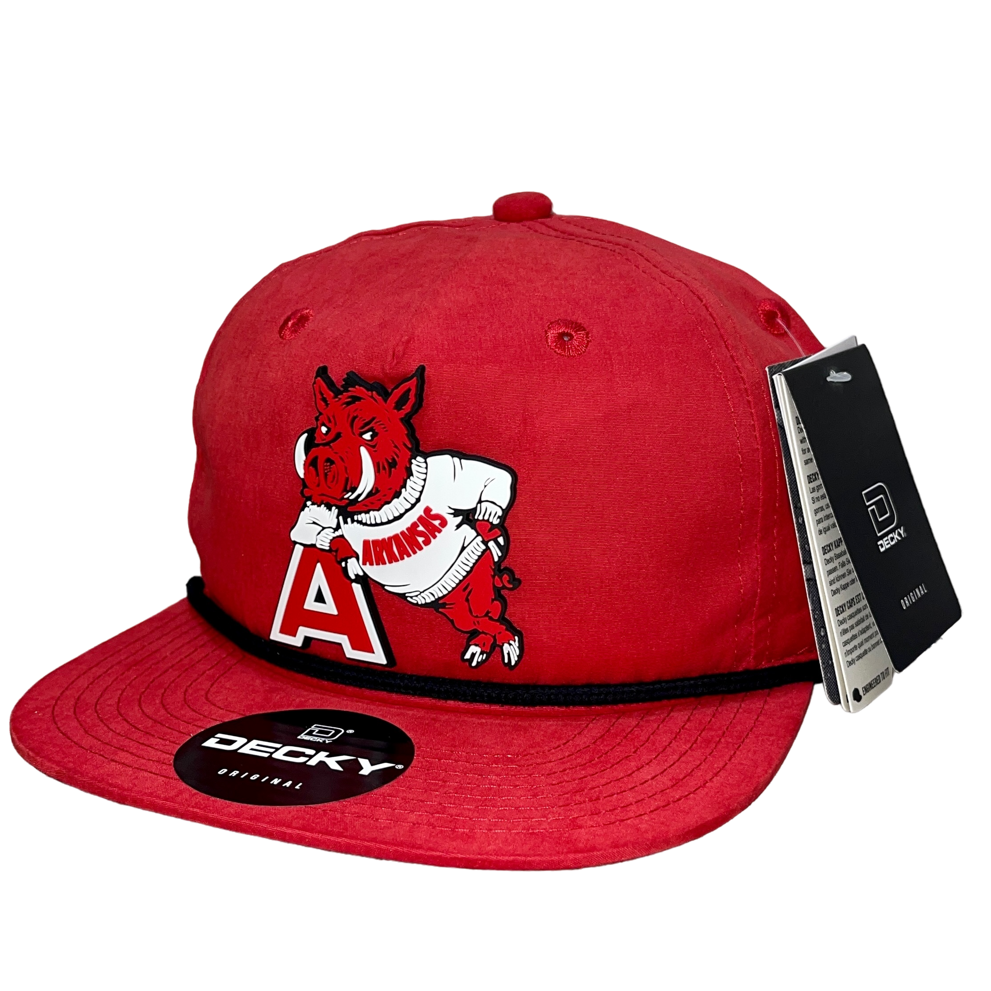 Arkansas Razorbacks- Leaning A 3D Classic Rope Hat- Red/ Black - Ten Gallon Hat Co.