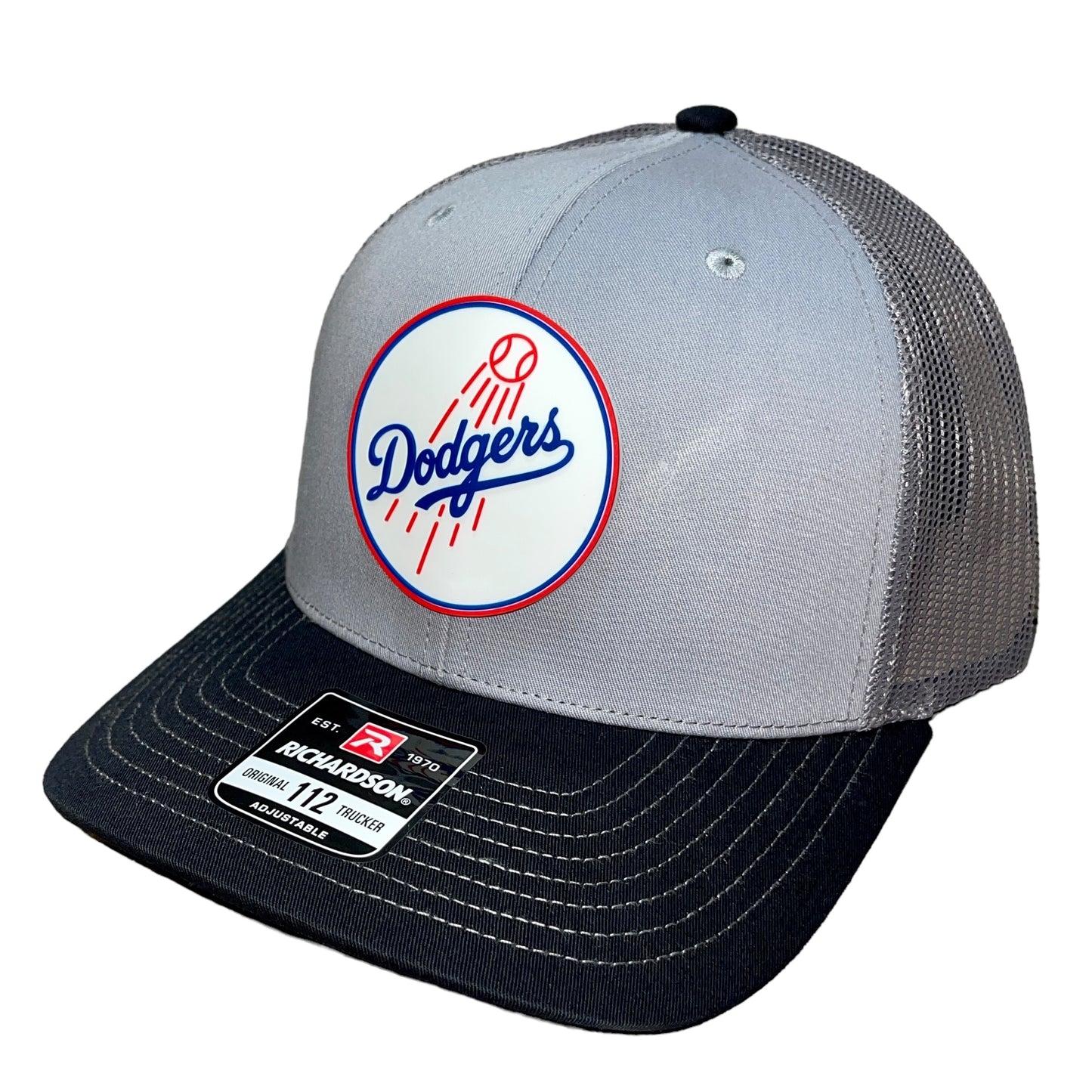 Los Angeles Dodgers 3D Snapback Trucker Hat- Grey/ Charcoal/ Black - Ten Gallon Hat Co.