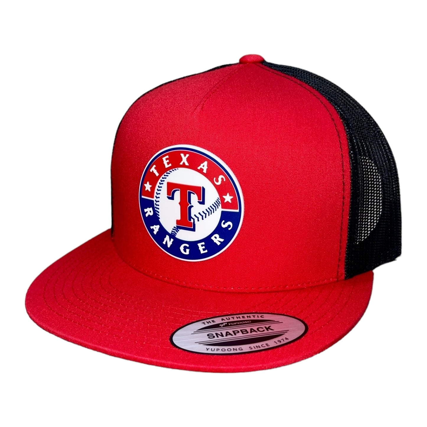 Texas Rangers 3D YP Snapback Flat Bill Trucker Hat- Red/ Black