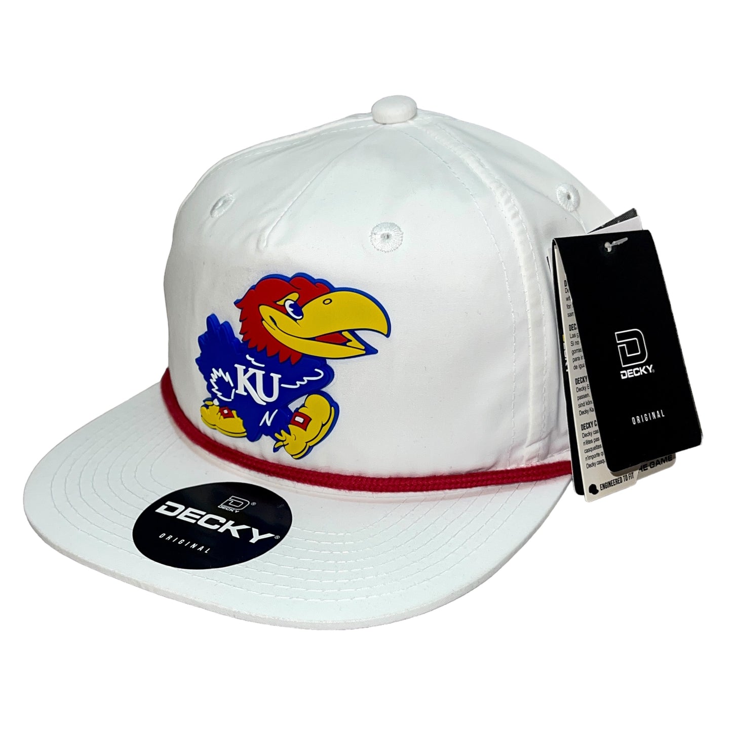 Kansas Jayhawks 3D Classic Rope Hat- White/ Red