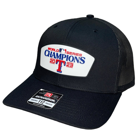 Texas Rangers 2023 World Series Champions 3D Snapback Trucker Hat- Black