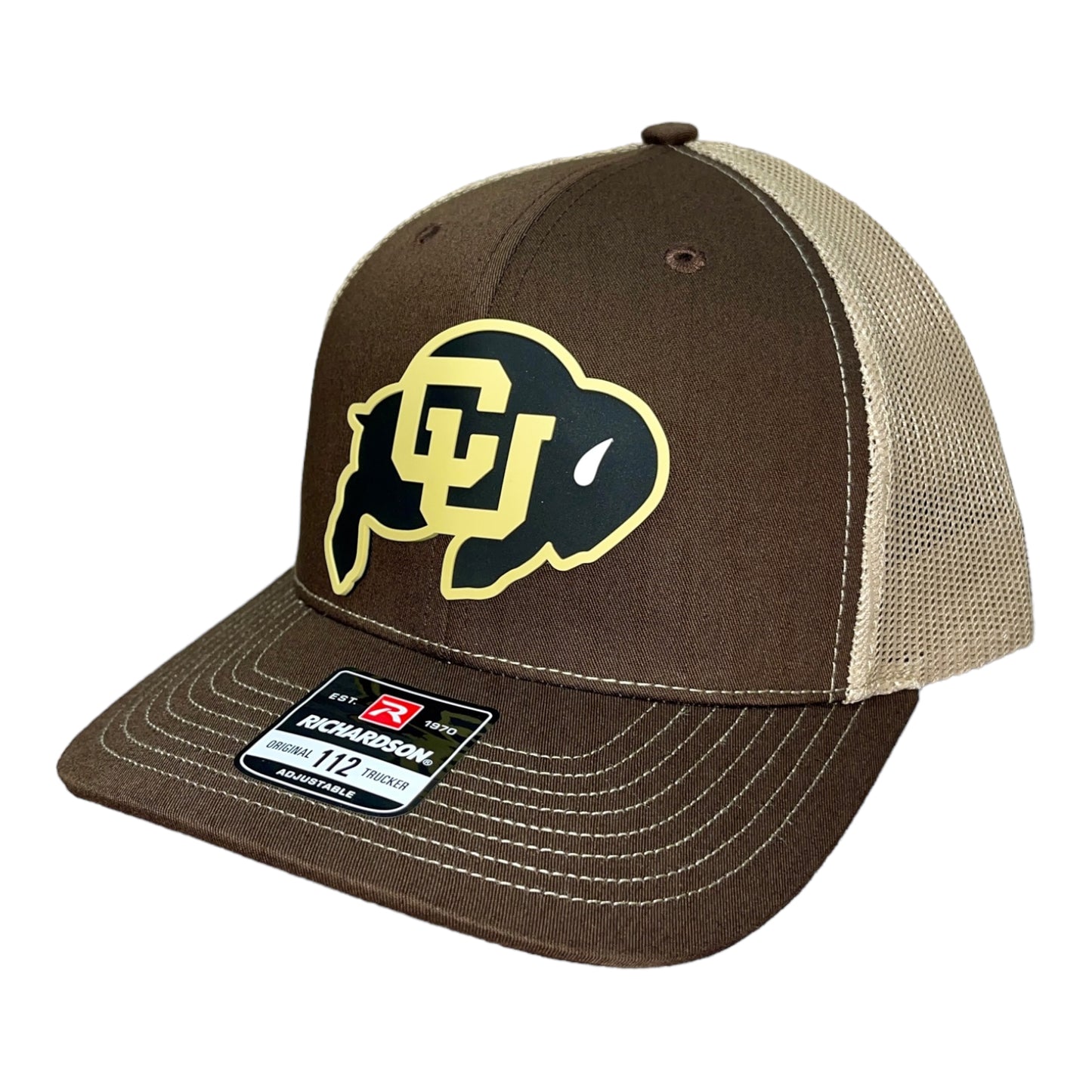 Colorado Buffaloes 3D Patch Snapback Trucker Hat- Brown/ Khaki