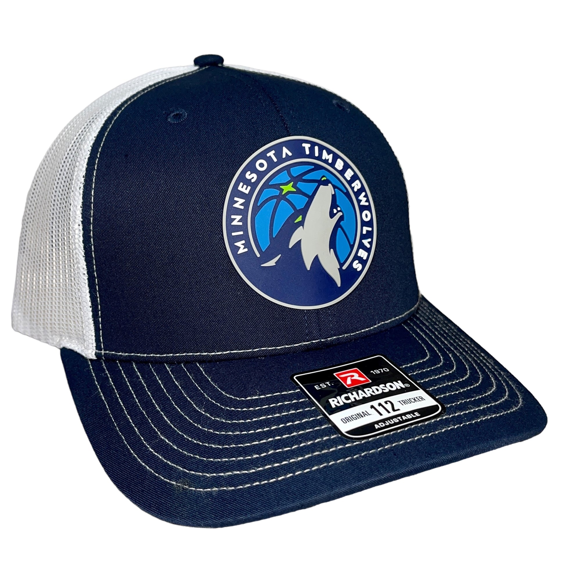 Minnesota Timberwolves 3D Snapback Trucker Hat- Navy/ White - Ten Gallon Hat Co.