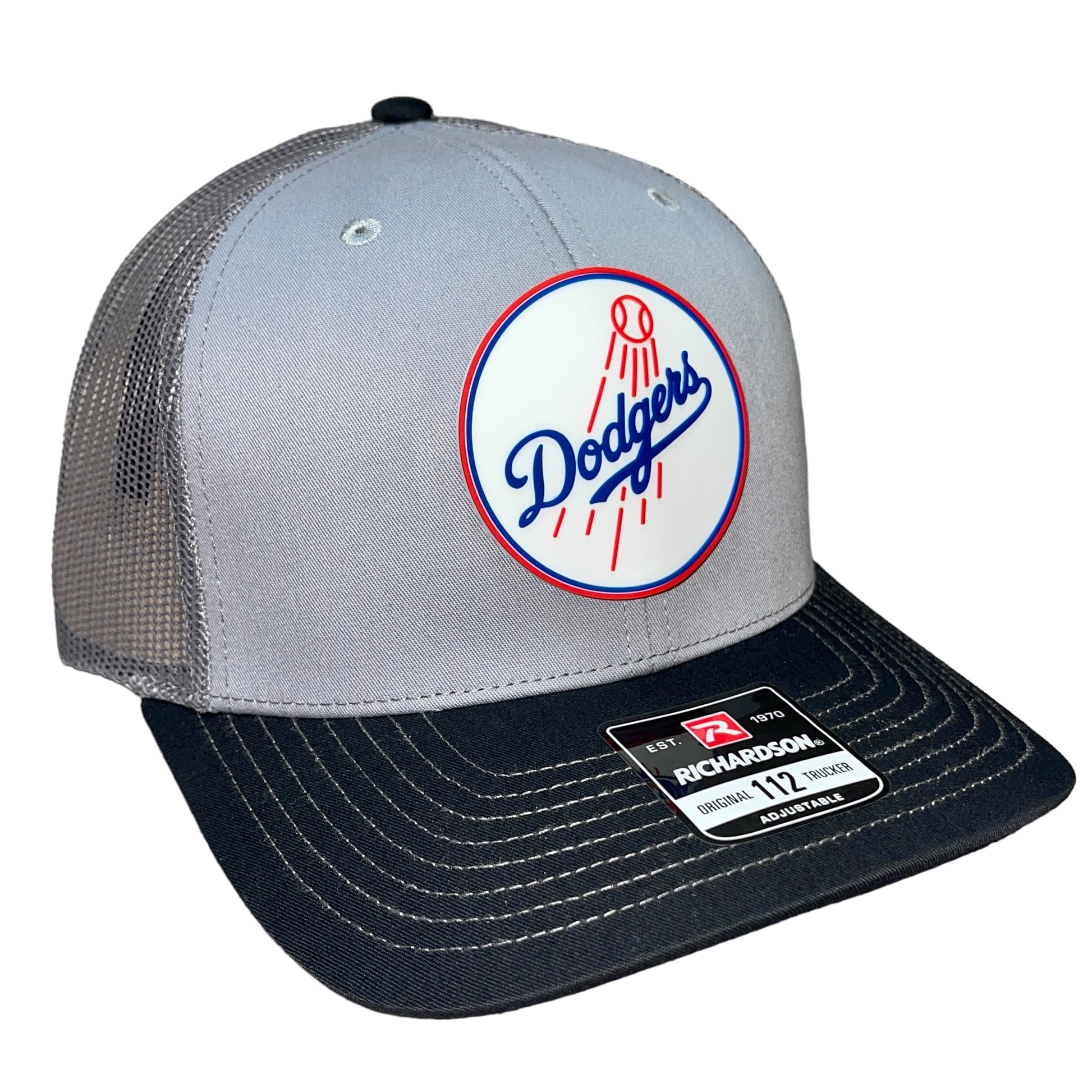 Los Angeles Dodgers 3D Snapback Trucker Hat- Grey/ Charcoal/ Black - Ten Gallon Hat Co.