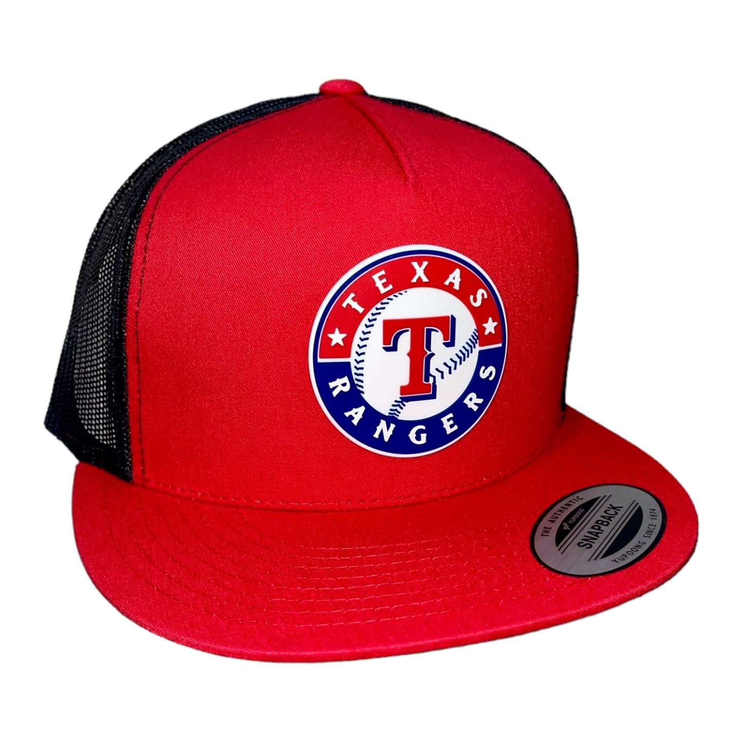 Texas Rangers 3D YP Snapback Flat Bill Trucker Hat- Red/ Black