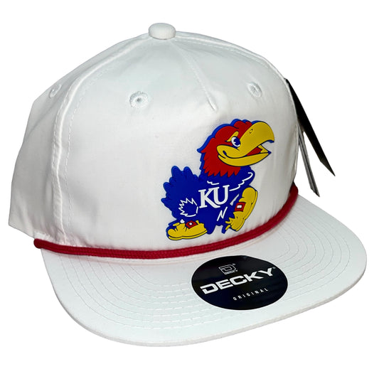 Kansas Jayhawks 3D Classic Rope Hat- White/ Red