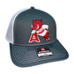 Arkansas Razorbacks- Leaning A 3D Snapback Trucker Hat- Charcoal/ White