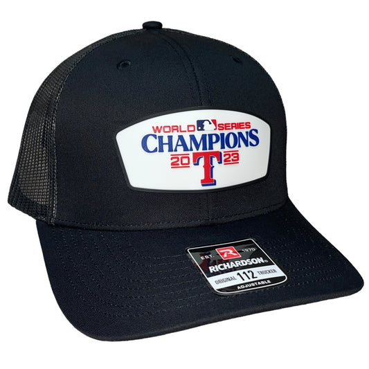 Texas Rangers 2023 World Series Champions 3D Snapback Trucker Hat- Black