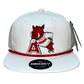 Arkansas Razorbacks- Leaning A 3D Classic Rope Hat- White/ Red - Ten Gallon Hat Co.