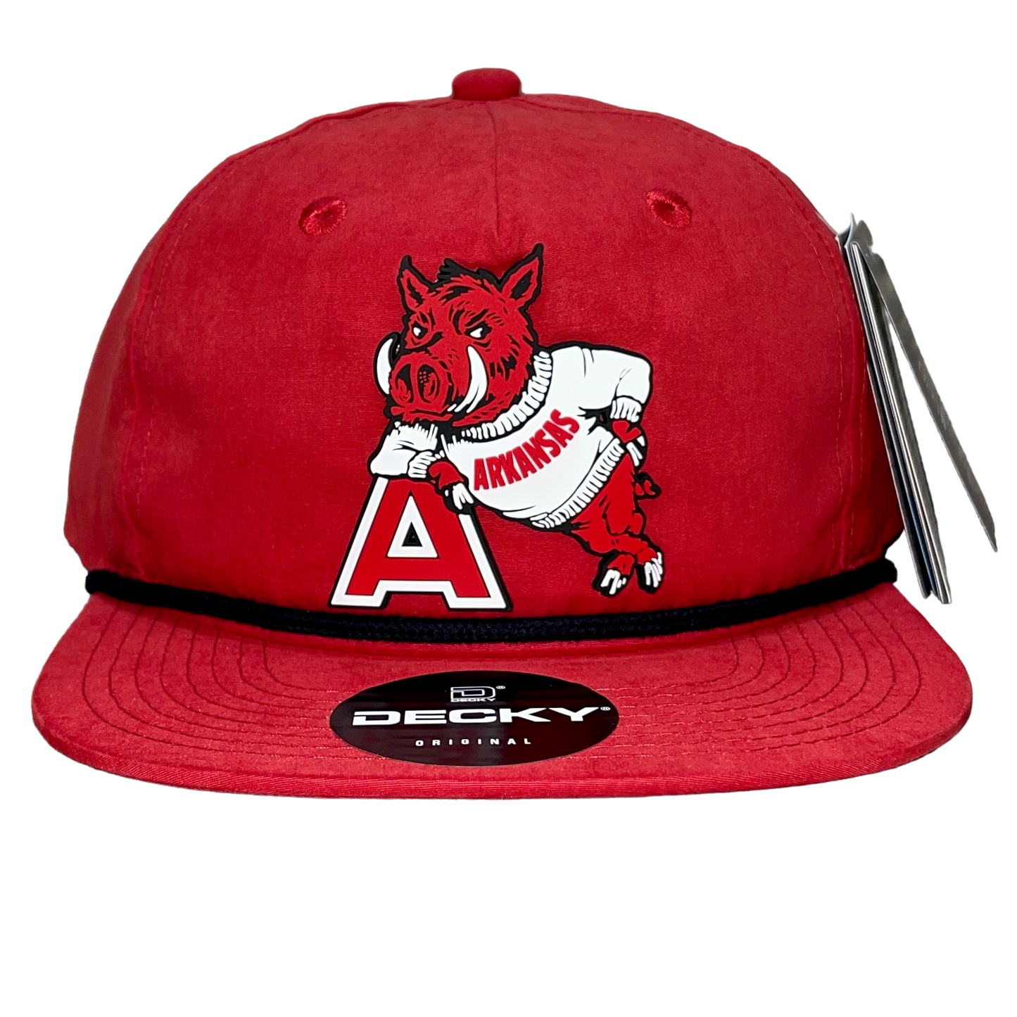 Arkansas Razorbacks- Leaning A 3D Classic Rope Hat- Red/ Black - Ten Gallon Hat Co.