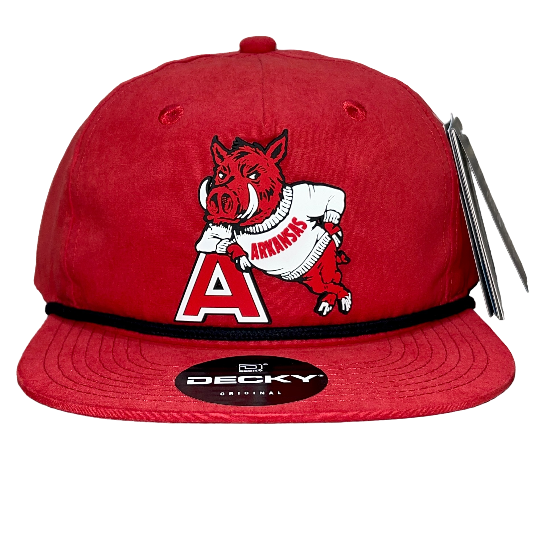 Arkansas Razorbacks- Leaning A 3D Classic Rope Hat- Red/ Black - Ten Gallon Hat Co.