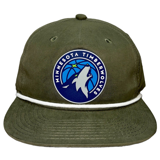 Minnesota Timberwolves 3D Classic Rope Hat- Olive/ White - Ten Gallon Hat Co.