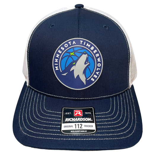 Minnesota Timberwolves 3D Snapback Trucker Hat- Navy/ White - Ten Gallon Hat Co.