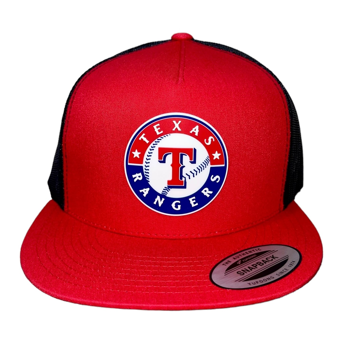 Texas Rangers 3D YP Snapback Flat Bill Trucker Hat- Red/ Black