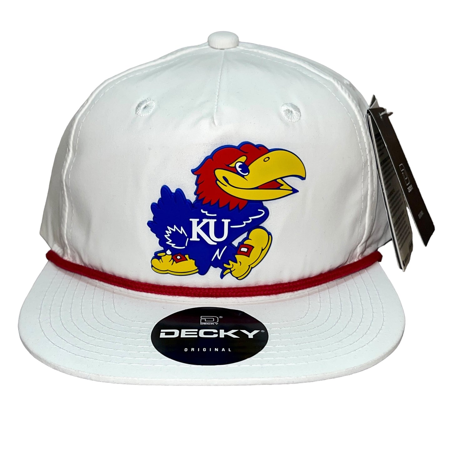 Kansas Jayhawks 3D Classic Rope Hat- White/ Red