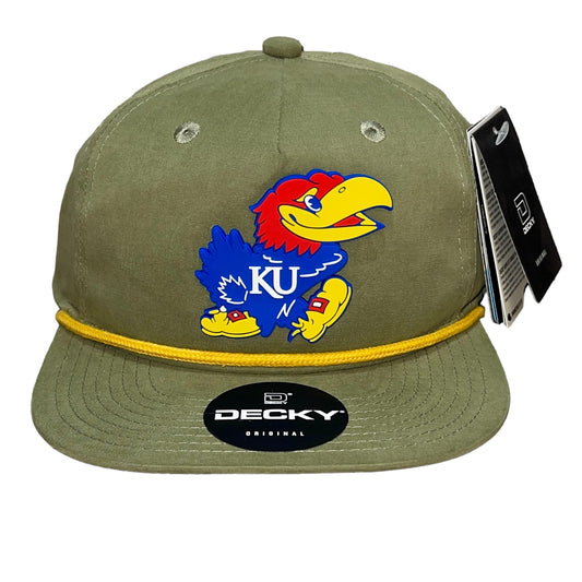 Kansas Jayhawks 3D Classic Rope Hat- Loden/ Black