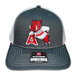 Arkansas Razorbacks- Leaning A 3D Snapback Trucker Hat- Charcoal/ White