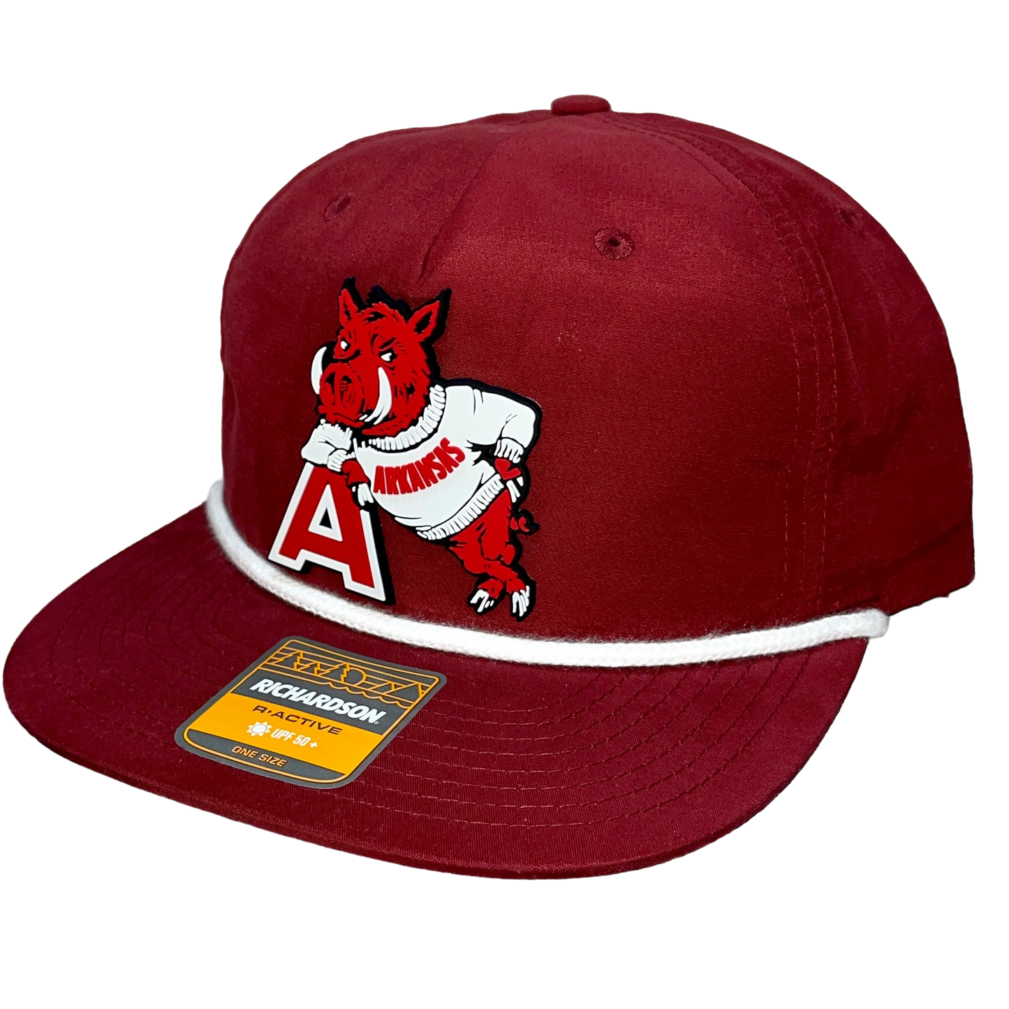 Arkansas Razorbacks- Leaning A 3D Classic Rope Hat- Cardinal/ White - Ten Gallon Hat Co.