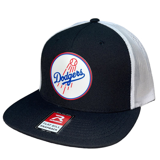 Los Angeles Dodgers 3D Wool Blend Flat Bill Hat- Back/ White - Ten Gallon Hat Co.