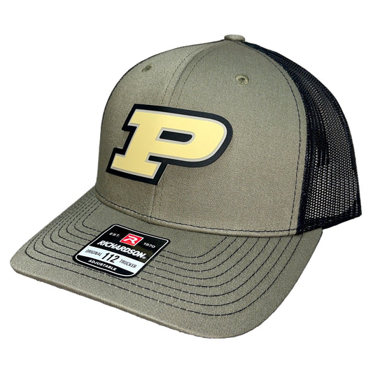 Purdue Boilermakers 3D Snapback Trucker Hat- Loden/ Black - Ten Gallon Hat Co.