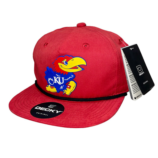 Kansas Jayhawks 3D Classic Rope Hat- Red/ Black