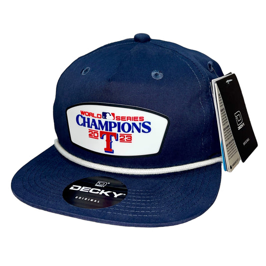 Texas Rangers 2023 World Series Champions 3D Classic Rope Hat- Navy/ White