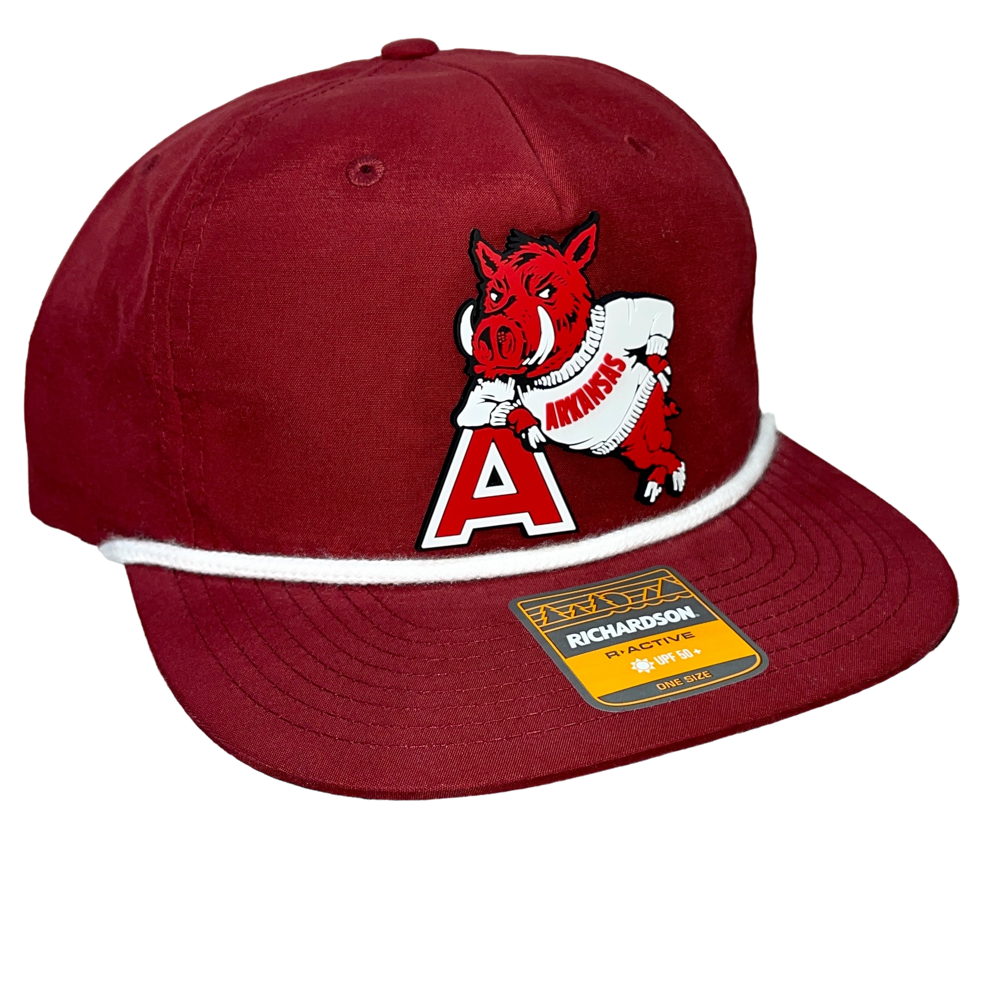 Arkansas Razorbacks- Leaning A 3D Classic Rope Hat- Cardinal/ White - Ten Gallon Hat Co.