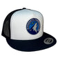 Minnesota Timberwolves 3D YP Snapback Flat Bill Trucker Hat- White/ Black - Ten Gallon Hat Co.