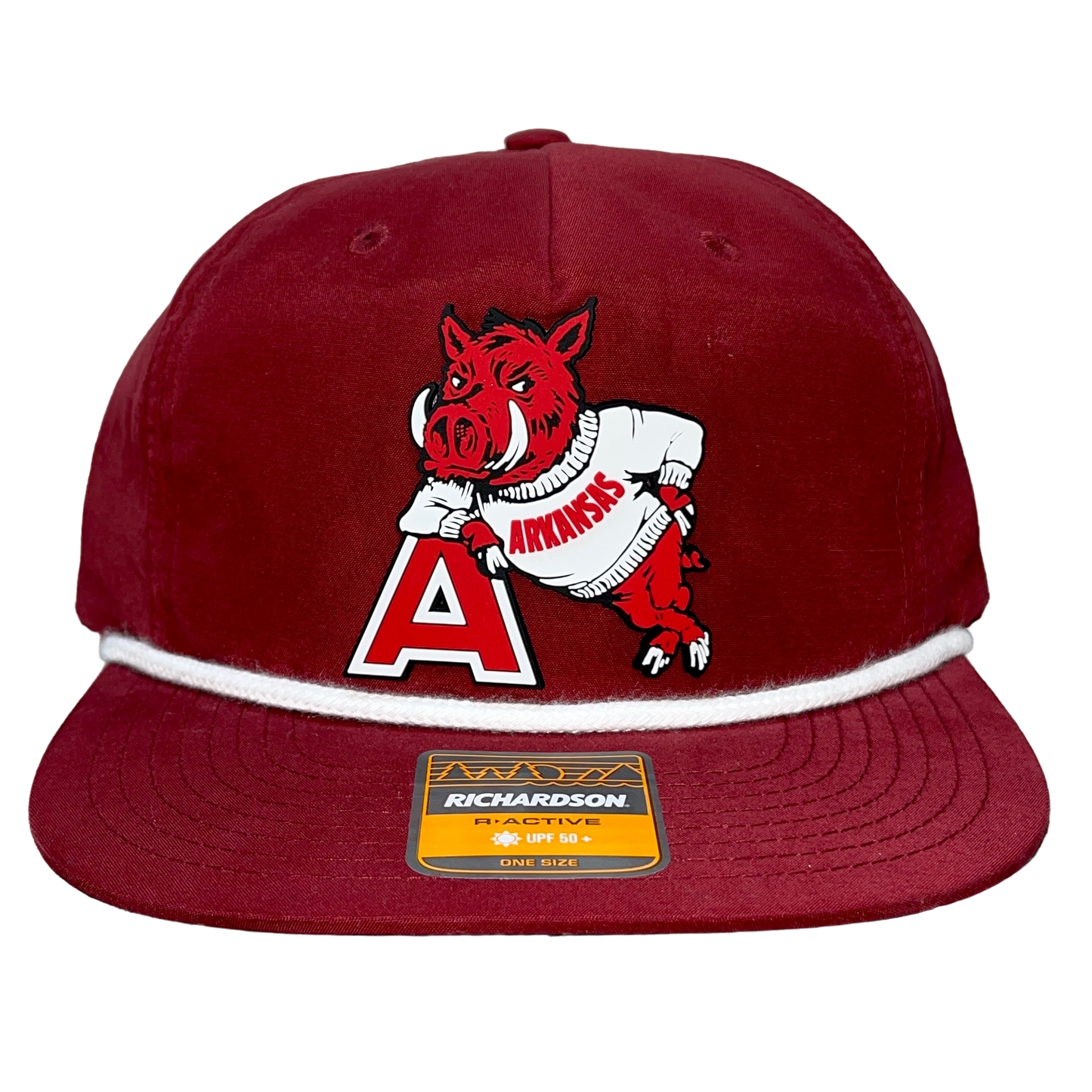 Arkansas Razorbacks- Leaning A 3D Classic Rope Hat- Cardinal/ White - Ten Gallon Hat Co.