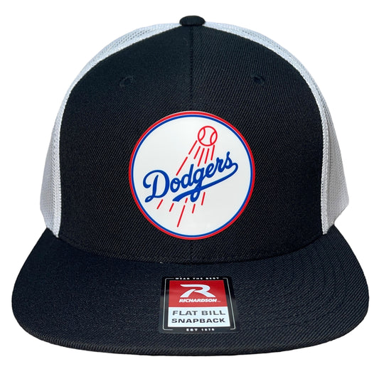 Los Angeles Dodgers 3D Wool Blend Flat Bill Hat- Back/ White - Ten Gallon Hat Co.