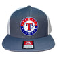 Texas Rangers 3D Wool Blend Flat Bill Hat- Charcoal/ White