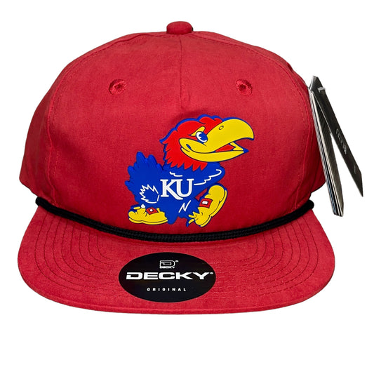 Kansas Jayhawks 3D Classic Rope Hat- Red/ Black