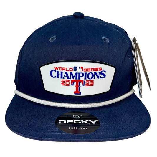 Texas Rangers 2023 World Series Champions 3D Classic Rope Hat- Navy/ White