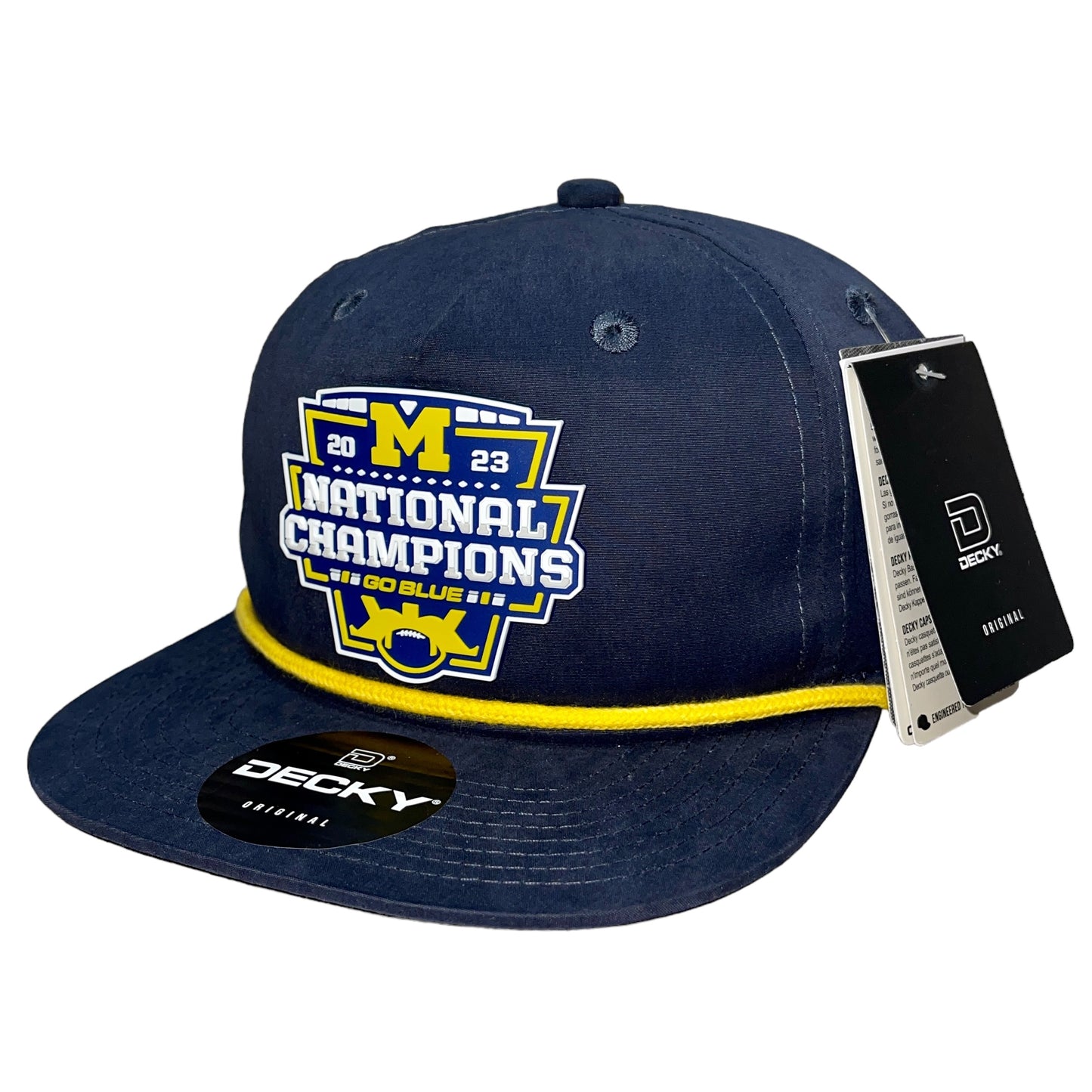 Michigan College Football Playoff 2023 National Champions 3D Classic Rope Hat- Navy/ Gold - Ten Gallon Hat Co.