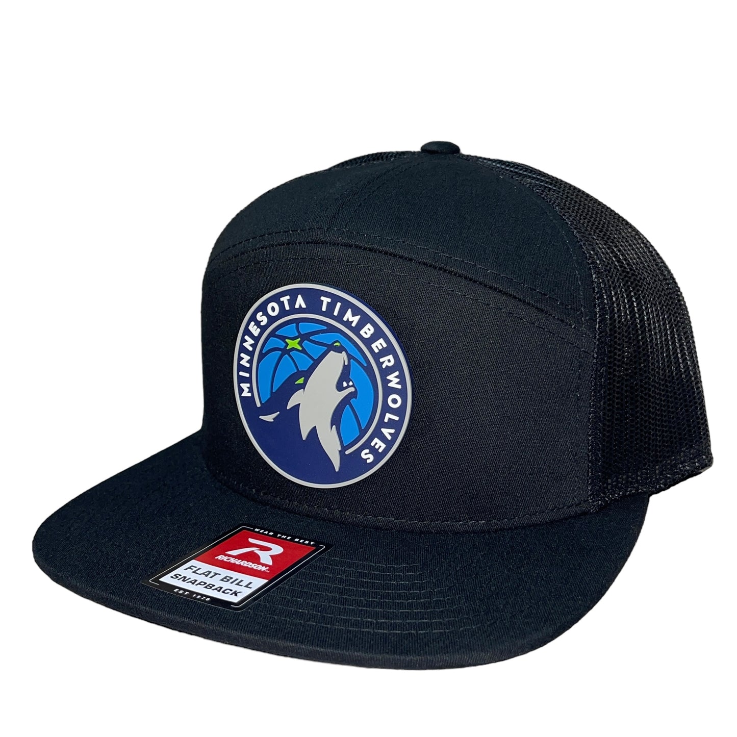 Minnesota Timberwolves 3D Snapback Seven-Panel Flat Bill Trucker Hat- Black - Ten Gallon Hat Co.