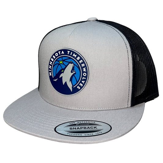 Minnesota Timberwolves 3D YP Snapback Flat Bill Trucker Hat- Silver/ Black - Ten Gallon Hat Co.