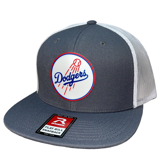 Los Angeles Dodgers 3D Wool Blend Flat Bill Hat- Charcoal/ White - Ten Gallon Hat Co.