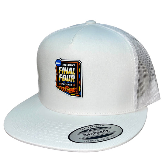 2024 March Madness- Final Four 3D YP Snapback Flat Bill Trucker Hat- White