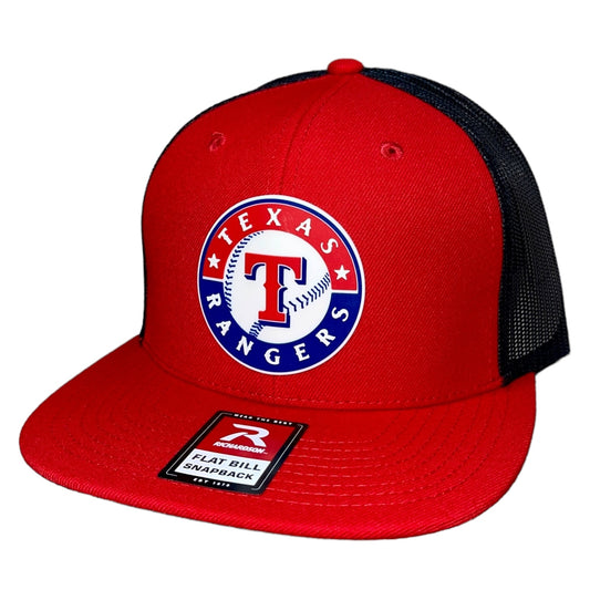 Texas Rangers 3D Wool Blend Flat Bill Hat- Red/ Black