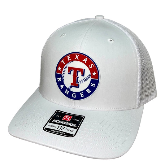 Texas Rangers 3D Snapback Trucker Hat- White