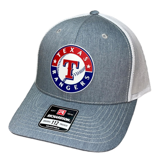 Texas Rangers 3D Snapback Trucker Hat- Heather Grey/ White