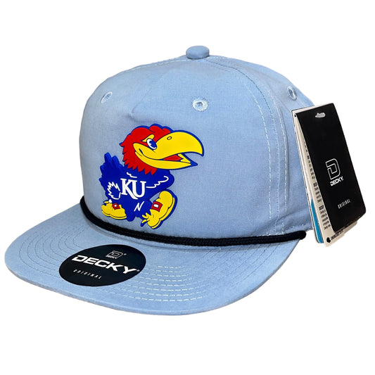 Kansas Jayhawks 3D Classic Rope Hat- Sky/ Black