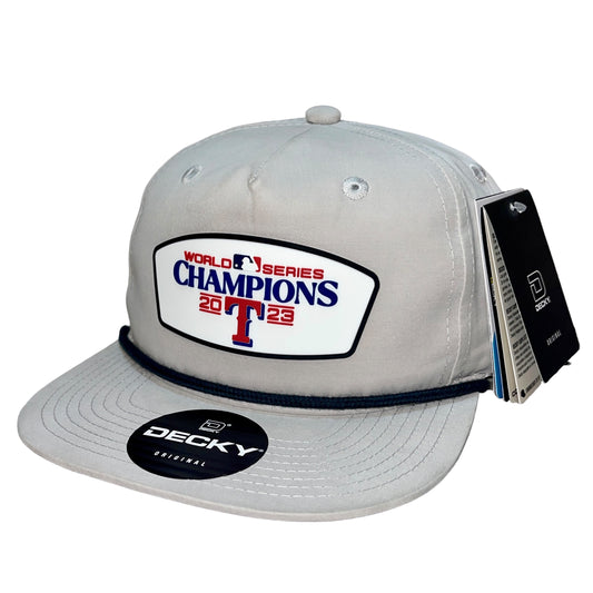 Texas Rangers 2023 World Series Champions 3D Classic Rope Hat- Grey/ Charcoal