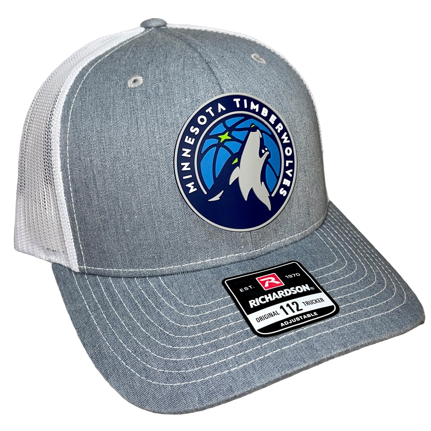 Minnesota Timberwolves 3D Snapback Trucker Hat- Heather Grey/ White - Ten Gallon Hat Co.