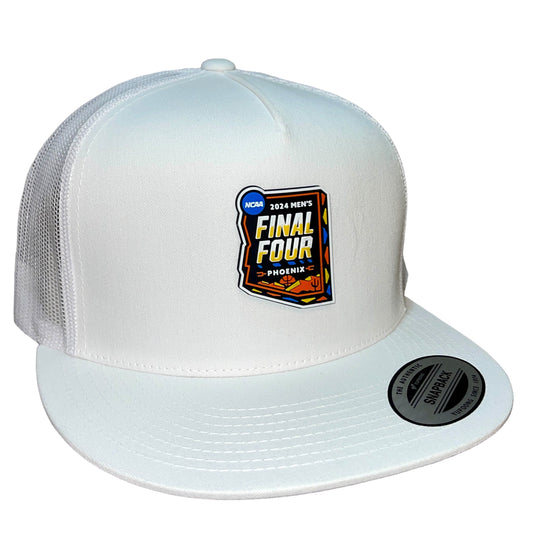 2024 March Madness- Final Four 3D YP Snapback Flat Bill Trucker Hat- White