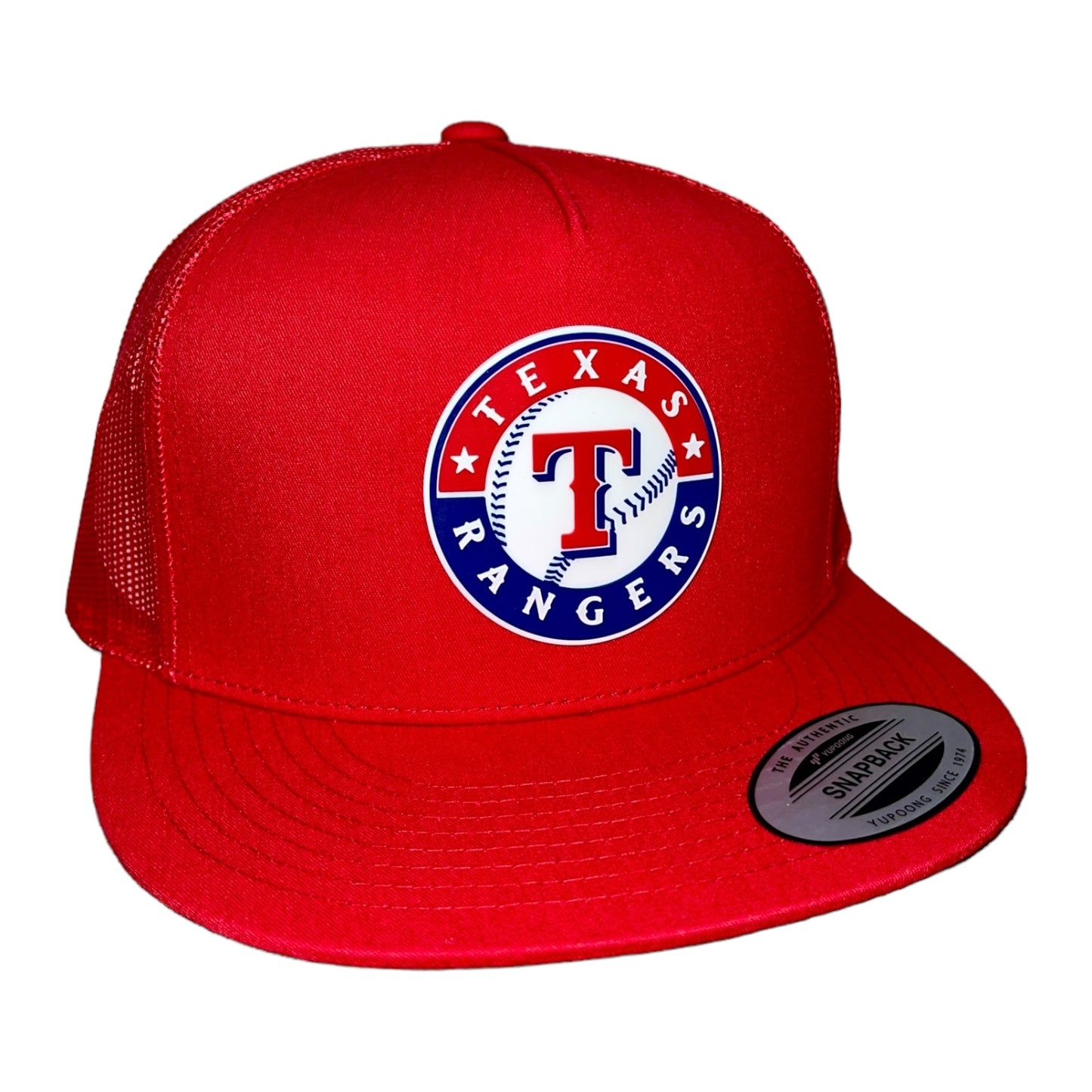 Texas Rangers 3D YP Snapback Flat Bill Trucker Hat- Red