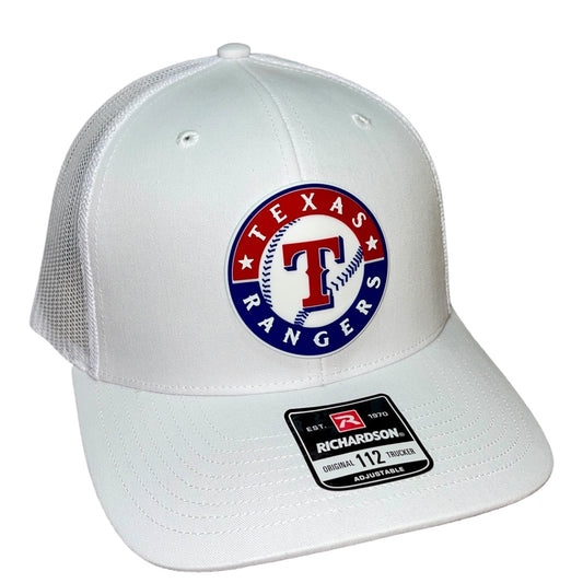 Texas Rangers 3D Snapback Trucker Hat- White