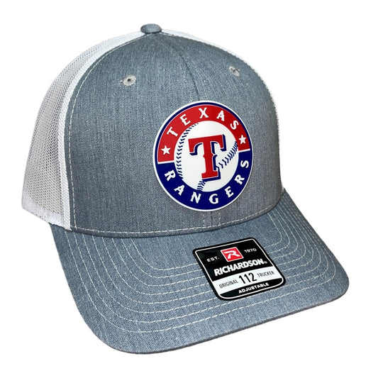 Texas Rangers 3D Snapback Trucker Hat- Heather Grey/ White